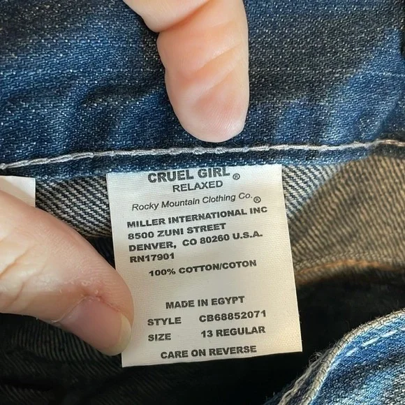 Cruel Girl NWT Relaxed Rosalie Denim Wide Leg Jeans Size 13 Reg Bling Pockets - Picture 6 of 8